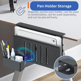 Filing & Organisation: Under Desk Side Laptop Holder Storage with No Drill Cable Management Tray and Pen Storage for Office and Home