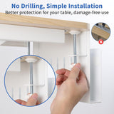 Filing & Organisation: Under Desk Side Laptop Holder Storage with No Drill Cable Management Tray and Pen Storage for Office and Home