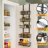 Food Storage: 4 Tier Adjustable Baskets Over Door Pantry Organiser for Home Kitchen