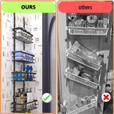 Food Storage: 4 Tier Adjustable Baskets Over Door Pantry Organiser for Home Kitchen