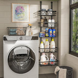Food Storage: 4 Tier Adjustable Baskets Over Door Pantry Organiser for Home Kitchen
