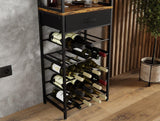 Wine Racks: CARLA HOME Freestanding Wine Rack for 20 Bottles with Wood Countertop and Sturdy Metal Frame