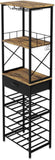 Wine Racks: CARLA HOME Freestanding Wine Rack for 20 Bottles with Wood Countertop and Sturdy Metal Frame