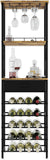 Wine Racks: CARLA HOME Freestanding Wine Rack for 20 Bottles with Wood Countertop and Sturdy Metal Frame