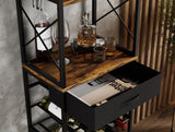 Wine Racks: CARLA HOME Freestanding Wine Rack for 20 Bottles with Wood Countertop and Sturdy Metal Frame