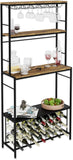 Wine Racks: CARLA HOME Large Wine Rack for 20 Bottles with Wood Countertop and Sturdy Metal Frame
