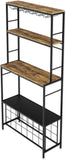 Wine Racks: CARLA HOME Large Wine Rack for 20 Bottles with Wood Countertop and Sturdy Metal Frame
