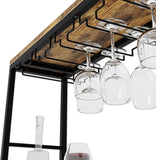Wine Racks: CARLA HOME Large Wine Rack for 20 Bottles with Wood Countertop and Sturdy Metal Frame
