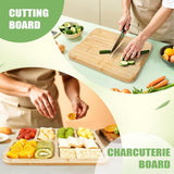Bakeware & Accessories: CARLA HOME Bamboo Charcuterie Board with Lid & Handle ideal Gift for Kitchen, Party & Picnic (6 Compartments)