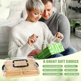 Bakeware & Accessories: CARLA HOME Bamboo Charcuterie Board with Lid & Handle ideal Gift for Kitchen, Party & Picnic (6 Compartments)