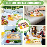 Bakeware & Accessories: CARLA HOME Bamboo Charcuterie Board with Lid & Handle ideal Gift for Kitchen, Party & Picnic (6 Compartments)