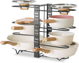Bakeware & Accessories: CARLA HOME Adjustable 8-Tier Pan Rack Pot Organizer for Kitchen Cabinet