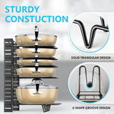 Bakeware & Accessories: CARLA HOME Adjustable 8-Tier Pan Rack Pot Organizer for Kitchen Cabinet