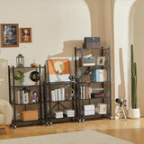 Kitchen & Bathroom DIY: CARLA HOME 3-Tier Foldable Storage Shelf with Wheels for Kitchen, Garage, Pantry or Basement (Black)
