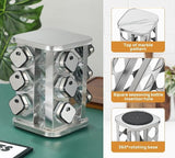 Kitchen & Bathroom DIY: CARLA HOME Rotating Spice Rack Organizer with 20 Glass Jars for Kitchen Countertop