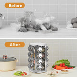 Kitchen & Bathroom DIY: CARLA HOME Rotating Spice Rack Organizer with 20 Glass Jars for Kitchen Countertop