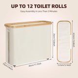 Kitchen & Bathroom DIY: CARLA HOME Toilet Paper Storage Basket Holds Up to 12 Rolls with Bamboo Lid and Handle for RV Closet (White)
