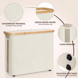 Kitchen & Bathroom DIY: CARLA HOME Toilet Paper Storage Basket Holds Up to 12 Rolls with Bamboo Lid and Handle for RV Closet (White)