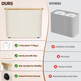 Kitchen & Bathroom DIY: CARLA HOME Toilet Paper Storage Basket Holds Up to 12 Rolls with Bamboo Lid and Handle for RV Closet (White)