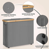 Kitchen & Bathroom DIY: CARLA HOME Toilet Paper Storage Basket Holds Up to 12 Rolls with Bamboo Lid and Handle for RV Closet (Grey)