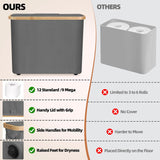 Kitchen & Bathroom DIY: CARLA HOME Toilet Paper Storage Basket Holds Up to 12 Rolls with Bamboo Lid and Handle for RV Closet (Grey)