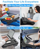 Desk Accessories: CARLA HOME Oversized Portable Lap Desk with Cushion,Mouse Pad, Tablet and Phone Holder which Fits Up to 17 Inch Laptops for Bed or Sofa (Black)