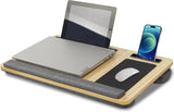 Desk Accessories: CARLA HOME Oversized Portable Lap Desk with Cushion,Mouse Pad, Tablet and Phone Holder which Fits Up to 17 Inch Laptops for Bed or Sofa (Brown)