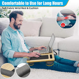 Desk Accessories: CARLA HOME Oversized Portable Lap Desk with Cushion,Mouse Pad, Tablet and Phone Holder which Fits Up to 17 Inch Laptops for Bed or Sofa (Brown)