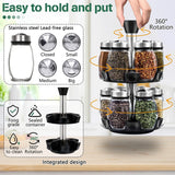 Kitchen & Bathroom DIY: CARLA HOME Rotating Spice Rack Organizer with 16 Glass Jars for Kitchen Seasoning and Herb Storage
