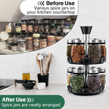 Kitchen & Bathroom DIY: CARLA HOME Rotating Spice Rack Organizer with 16 Glass Jars for Kitchen Seasoning and Herb Storage