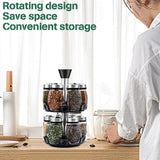 Kitchen & Bathroom DIY: CARLA HOME Rotating Spice Rack Organizer with 16 Glass Jars for Kitchen Seasoning and Herb Storage