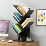 Bookcases & Shelves: CARLA HOME 5-Tier Tree Bookshelf Storage Rack for Home Office or Bedroom (Black)