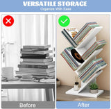Bookcases & Shelves: CARLA HOME 5-Tier Tree Bookshelf Storage Rack for Home Office or Bedroom (White)