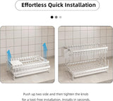 Dish Racks: CARLA HOME 2-Tier Dish Drying Rack with Drainage Tray, Utensil Holder, Cup Hooks & Cutting Board Rack for Kitchen (White)