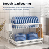Dish Racks: CARLA HOME 2-Tier Dish Drying Rack with Drainage Tray, Utensil Holder, Cup Hooks & Cutting Board Rack for Kitchen (White)