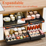 Desk Accessories: CARLA HOME Pack Pull Out Cabinet Organizer Expandable for Cabinets with Adjustable Slide Out Shelves and Easy Installation (Black)