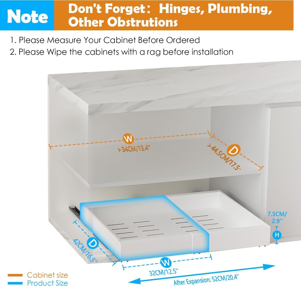 Kitchen & Bathroom DIY: CARLA HOME Pack Pull Out Cabinet Organizer Expandable for Cabinets with Adjustable Slide Out Shelves and Easy Installation (White)