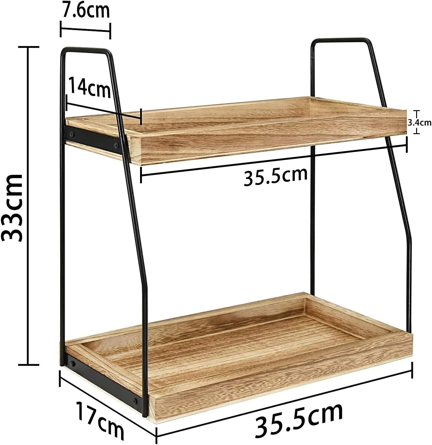 Storage Cabinets: CARLA HOME 2-Tier Wooden Coffee Station Rack Organizer for Coffee Bar, Condiments, Syrups, Storage Jars & Spice Storage Shelf