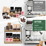 Storage Cabinets: CARLA HOME 2-Tier Wooden Coffee Station Rack Organizer for Coffee Bar, Condiments, Syrups, Storage Jars & Spice Storage Shelf