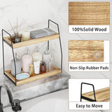Storage Cabinets: CARLA HOME 2-Tier Wooden Coffee Station Rack Organizer for Coffee Bar, Condiments, Syrups, Storage Jars & Spice Storage Shelf
