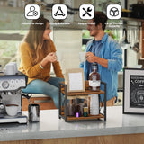Kitchen & Bathroom DIY: CARLA HOME 2-Tier Countertop Shelf Organizer Rustic Wood Kitchen Spice Rack for Storage, Condiments & Cabinet Organization
