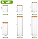 Food Storage: CARLA HOME 6 Pack Glass Storage Jars with Bamboo Lids for Kitchen Pantry, Pasta, Snacks, Cookies, Candy & More