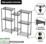 Clothing & Wardrobe Storage: CARLA HOME Heavy Duty Clothing Garment Rack Organizer with Hanging Rods & Storage Shelves for Clothes, Shoes & Wardrobe