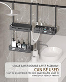 Kitchen & Bathroom DIY: CARLA HOME Over the Door 2-tier Shower Caddy Organizer Shelf with Hooks for Bathroom