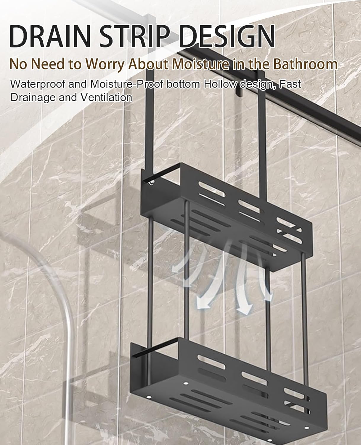 Kitchen & Bathroom DIY: CARLA HOME Over the Door 2-tier Shower Caddy Organizer Shelf with Hooks for Bathroom