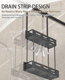 Kitchen & Bathroom DIY: CARLA HOME Over the Door 2-tier Shower Caddy Organizer Shelf with Hooks for Bathroom