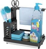 Dish Racks: CARLA HOME Kitchen Sink Caddy Organizer with Sponge, Soap & Brush Storage and Rag Rack, Drain Tray & Utensil Holder