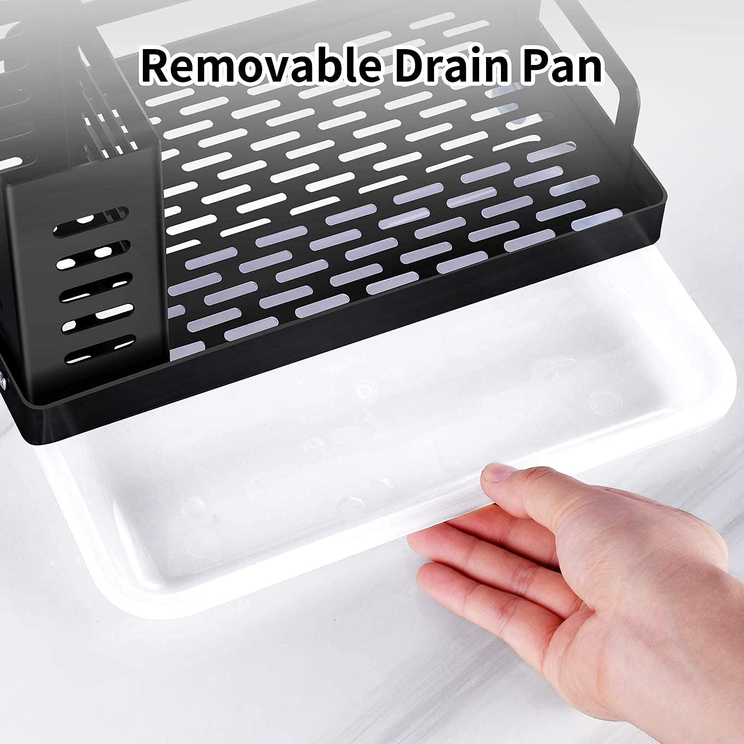 Dish Racks: CARLA HOME Kitchen Sink Caddy Organizer with Sponge, Soap & Brush Storage and Rag Rack, Drain Tray & Utensil Holder