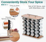 Kitchen & Bathroom DIY: CARLA HOME 20-Jar Spice Rack Organizer Storage for Kitchen Countertop or Cabinet