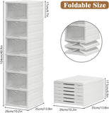 Storage Cabinets & Lockers: CARLA HOME 6-Tier Stackable Shoe Storage Box Organizer with Clear Door for Closet, Entryway or Cabinet